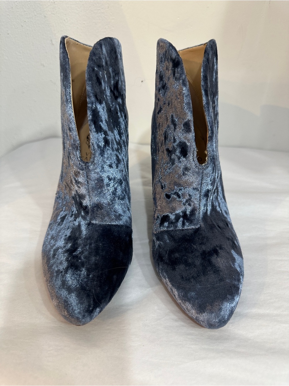 Vince Camuto Velvet Ankle Boots in Charcoal